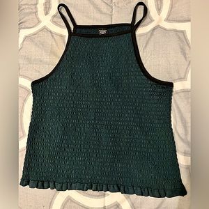 Green Ruffled Crop Top
